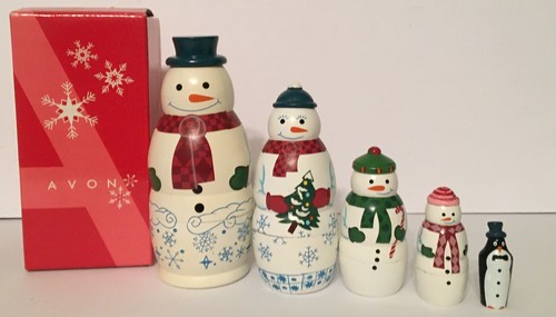 Avon christmas wooden nesting - avon,