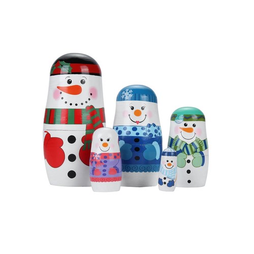 Piece snowman nesting dolls - 5-piece,